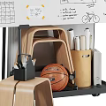 Creative Workspace With Musical Instruments And Art Supplies For Artists And Musicians
