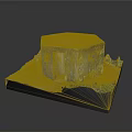 Octagonal Moss Covered Bunker Model With Green Vegetation And Black Base