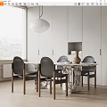 Modern Dining Table and Chair Combination Dining Table and Chair 3d model