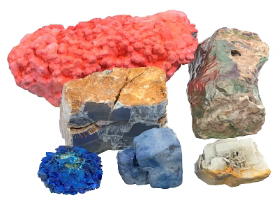 Colorful Natural Stones With Various Shapes And Vibrant Textures On 3d model