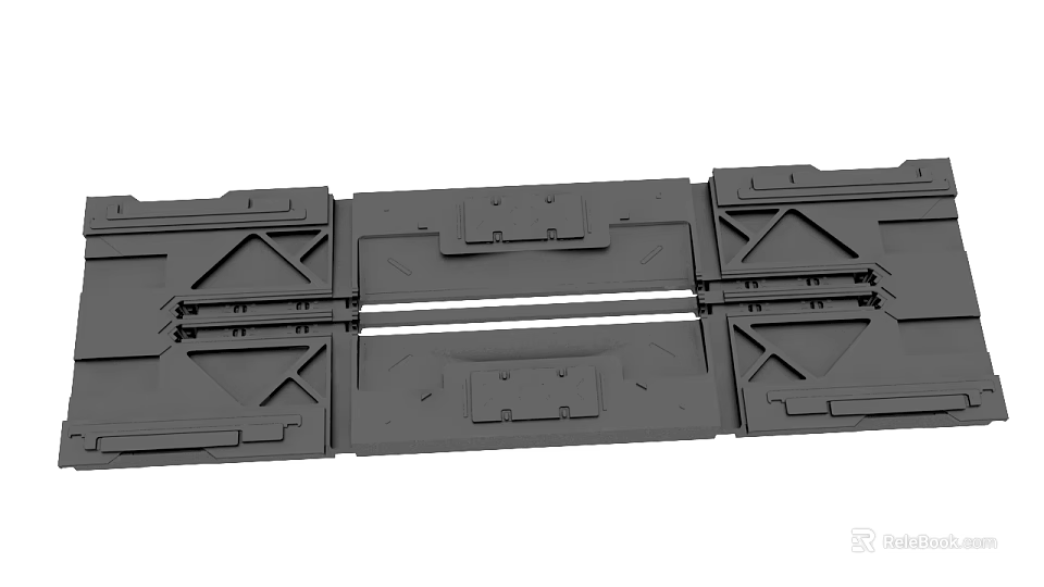 Gray Industrial Metal Structure Components Featuring Connecting Holes And Modular Parts 3d model 
