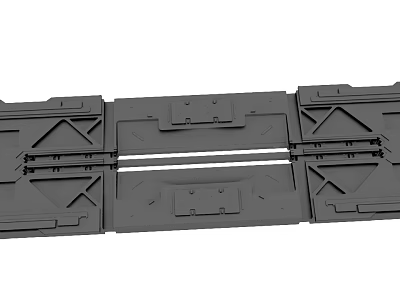Gray Industrial Metal Structure Components Featuring Connecting Holes And Modular Parts 3d model