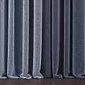 Navy Blue Curtains With White Sheer Panels For Modern Living Room Window Decoration