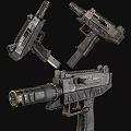 Submachine guns firearms weapons 3d model