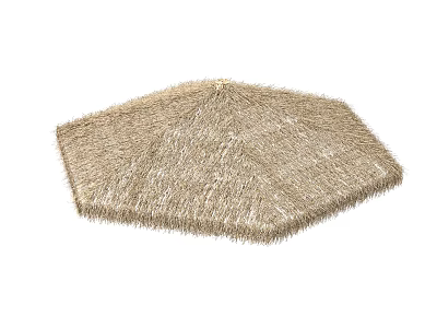 Octagonal Thatch Sunshade Canopy with Natural Fiber Roof for Outdoor Garden Use 3d model