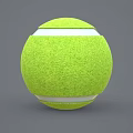Green Decorative Tennis Ball Ornament With White Curved Stripe 3D Rendered Design