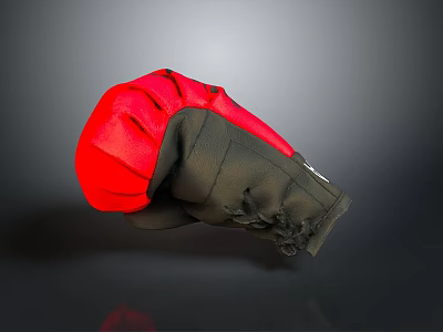 Red and Black Leather Boxing Gloves For Sports Training And Fitness Activities 3d model