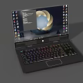 Notebook Alien Laptop Computer Game Book Portable Computer Business Book Tablet Computer Super Realistic High Precision Video Level 3d model