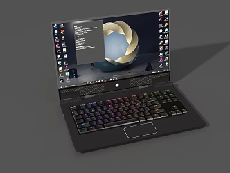 Notebook Alien Laptop Computer Game Book Portable Computer Business Book Tablet Computer Super Realistic High Precision Video Level 3d model