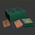 Colorful Decorative Gift Boxes With Bowknot And Patterned Packaging Designs For Daily Use 3d model