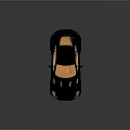 Black Luxury Sports Car With Orange Interior Streamlined Design And Silver Alloy Wheels