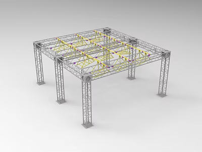 Sturdy Playground Equipment Metal Frame Structure With Support Posts And Cross Connections 3d model