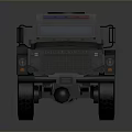 Rugged Military Off Road Vehicle With Armored Body Large Tires And Roof Warning Lights