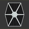 Aerospace Starfighter Design With Solar Panel Wings And Central Cockpit Structure