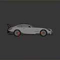 White Sports Car With Black Roof Rear Spoiler Stripes And Alloy Wheels