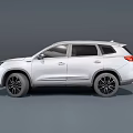 Silver SUV With Modern Sleek Body Design Stylish Black Wheels On Gray Background
