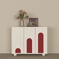 Modern minimalist end view cabinet combination 3d model