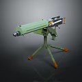 Green Military Weapon With Tripod Stand And Metal Structure Design