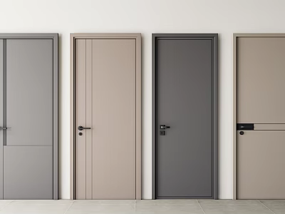 Modern Hinged Doors Collection Featuring Diverse Styles Colors And Designs 3d model