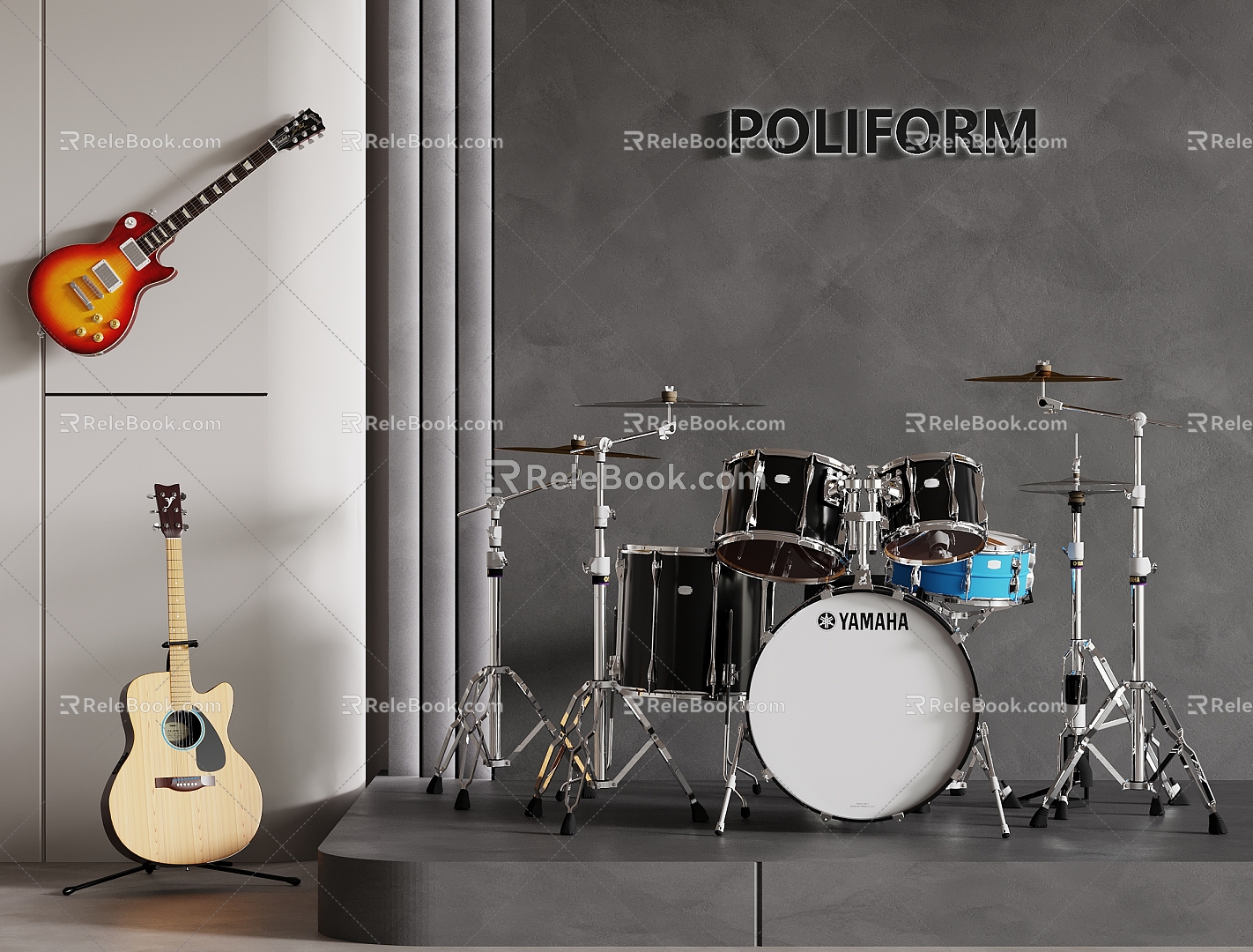 Musical Instrument Drums Guitar model