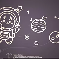 Cute Astronaut Themed Neon Light Combinations With Planet Stars And Music Notes