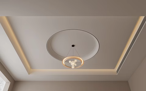 Modern Ceiling Modern Chandelier Modern Air Conditioning Air Outlet Restaurant Ceiling Gypsum Board Ceiling 3d model