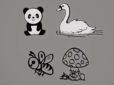 Modern Silhouette Cartoon Elements 3d model Modern Silhouette Cartoon Elements 3d model