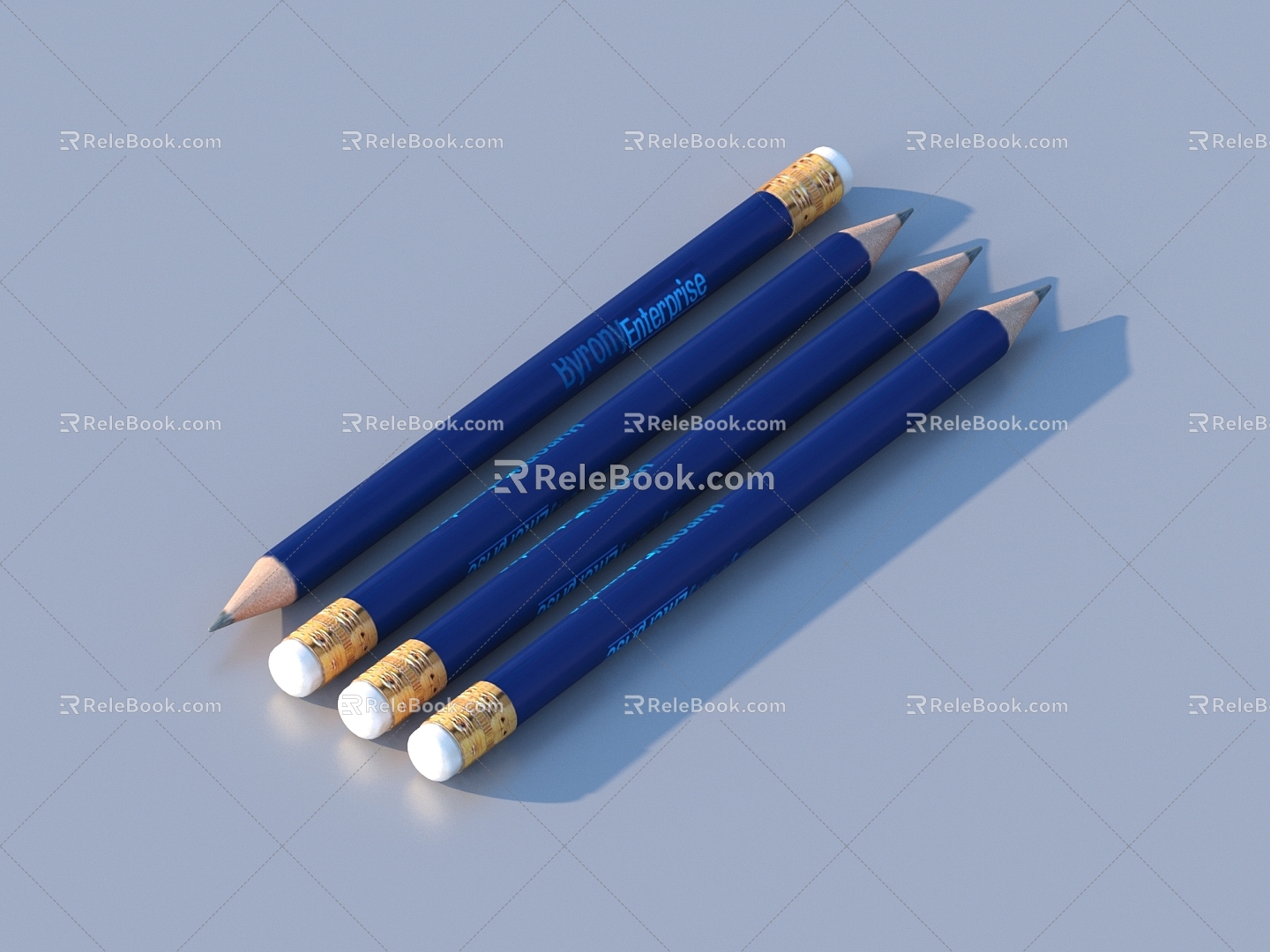 Pen Brush Pencil Stationery 3d model