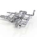Industrial Equipment Metal Pipe System With Multiple Connectors And Industrial Fittings