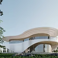 Modern Architecture Curve Architecture Curve Sales Department Commercial Exhibition Center Net Red Architecture Bookstore Restaurant 3d model