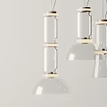 Modern Glass Pendant Lights With Transparent Shades And Metal Accents