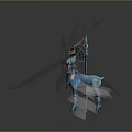 Fantasy Female Character With Blue Silver Armor Horned Head And Transparent Wings