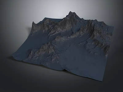 3D Mountain Terrain Model With Realistic Landscape And Detailed Texture Design 3d model