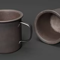 Brown Ceramic Kitchenware Mug With Sturdy Metal Handle Modern Design