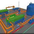 Industrial Equipment System Featuring Pneumatic Valves Filters Pressure Sensors Air Dryers And Piping