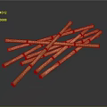 Natural Yellow Bamboo Sticks Arranged Crossed On Dark Reflective Surface