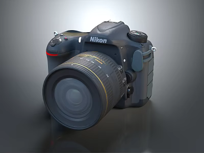 Nikon Professional DSLR Camera With High Resolution Lens For Digital Photography 3d model