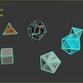 Vibrant Polyhedral and Cube Dice in Orange Purple Blue Silver for Daily Tabletop Games Use