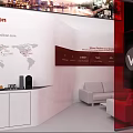 VeriSilicon Exhibition Booth Modern Design Featuring Display Screens And Red White Elements