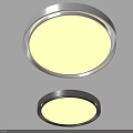 Two Modern Circular Ceiling Lights With Metal Frame And Soft White Glow 3d model