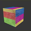 Red And White Interlaced Pattern Cube With Shiny Reflective Surface