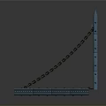 Detailed Small Bridge Model With Blue Structural Design Wooden Deck And Chain Links