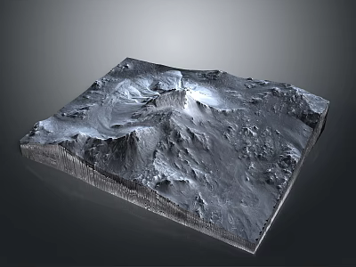 3D Detailed Mountain Landscape Model With Rugged Surface And Natural Scenery Terrain 3d model