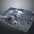 3D Detailed Mountain Landscape Model With Rugged Surface And Natural Scenery Terrain
