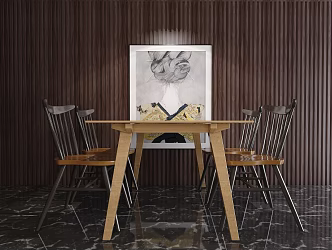 Modern style dining table and chair 3d model