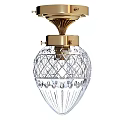 Elegant Crystal Ceiling Light With Gold Plated Frame And Diamond Cut Decorative Pattern 3d model