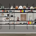 New Ornaments Combination Bookshelf Bookcase Teapot 3d model