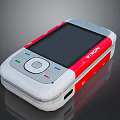 VIXON Red and White Portable Computer with Screen and Physical Buttons 3d model