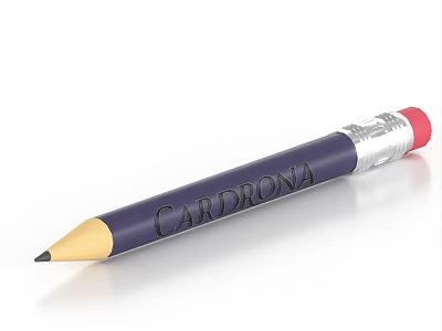 Cardrona Dark Blue Pen With Yellow Tip Red Cap And Silver Metallic Band 3d model