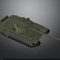 Military Tank With Turret Gun Barrel Tracks And Camouflage Armor Design